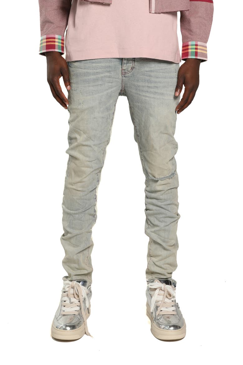 Granita Rip & Repair Skinny Jeans, Main, color, LIGHT INDIGO