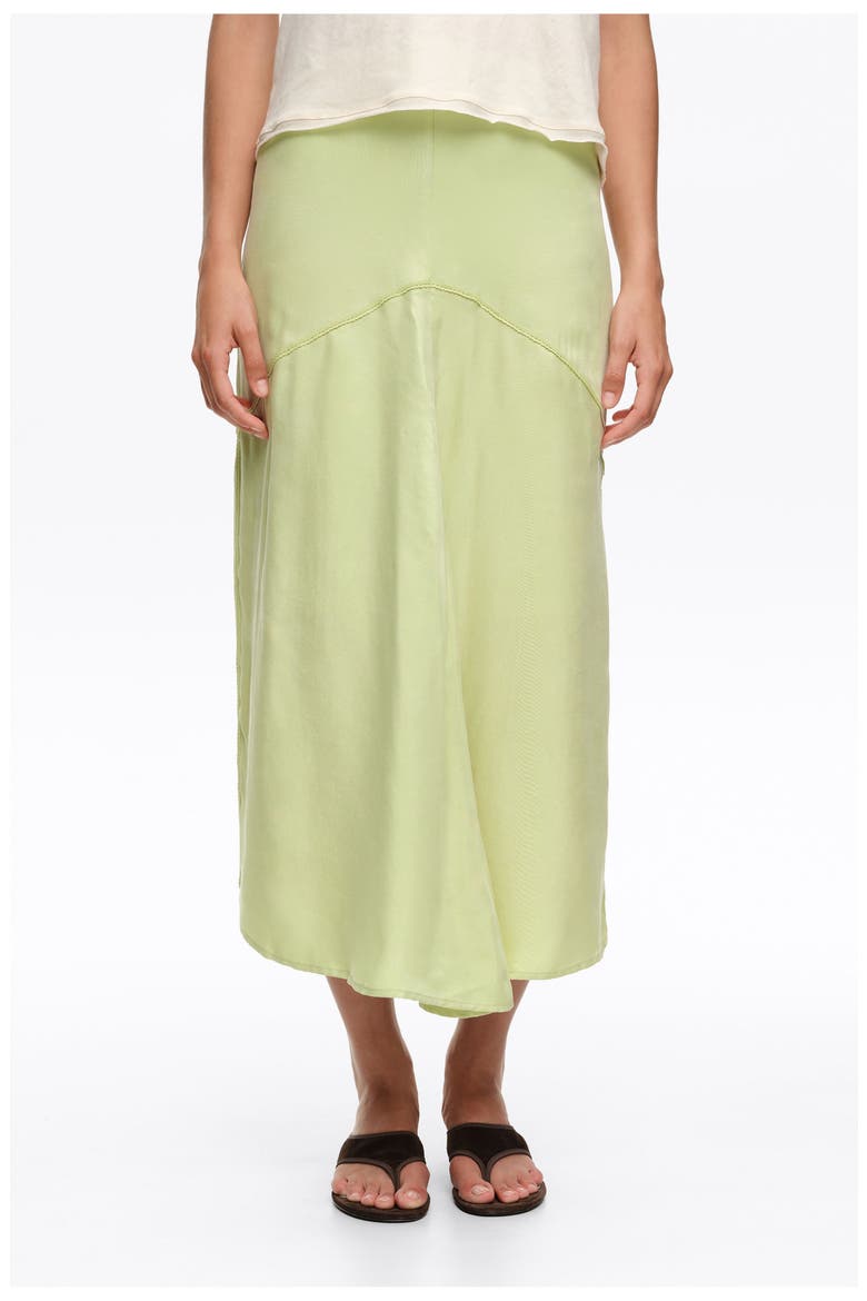 Lace A-Line Midi Skirt, Alternate, color, LIME