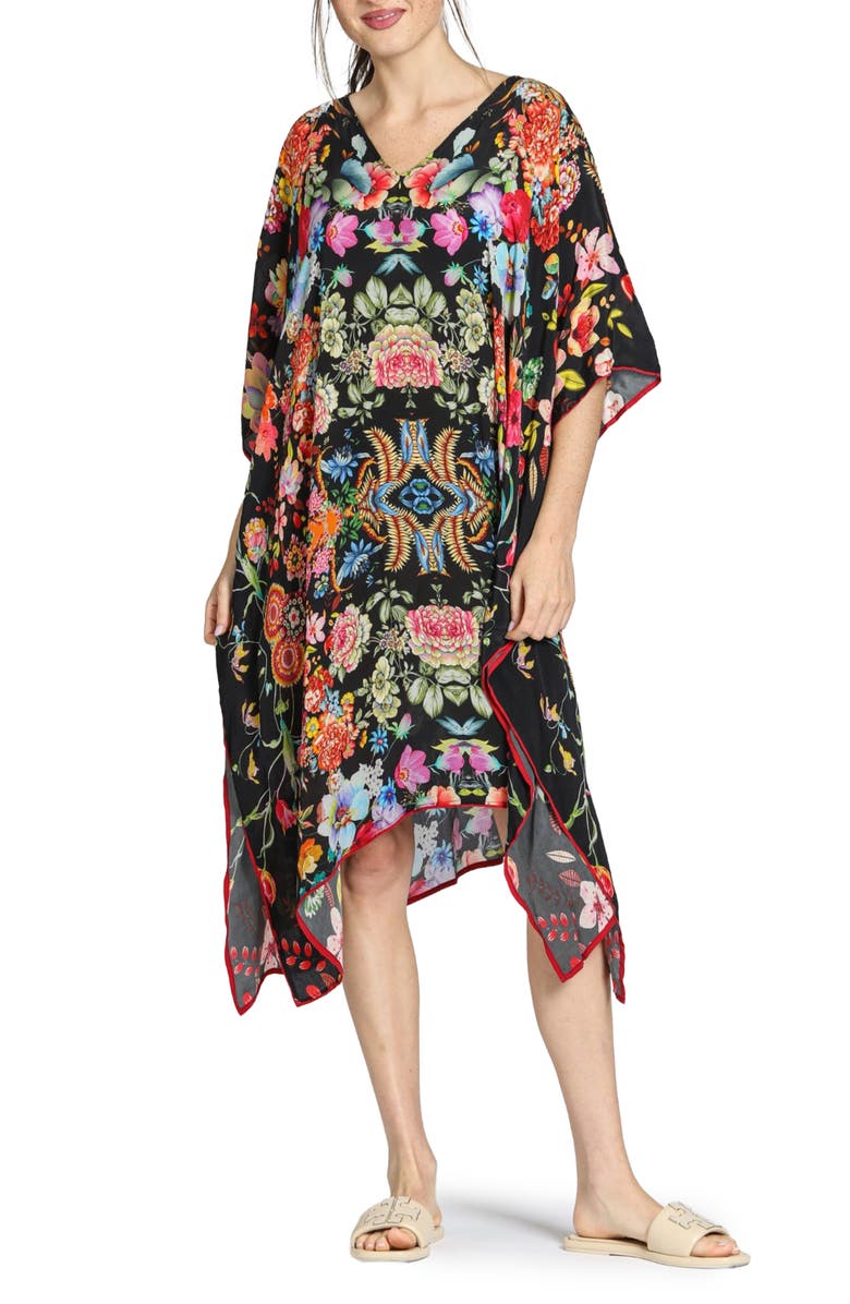 APNY Print Midi Caftan, Main, color, Black Multi