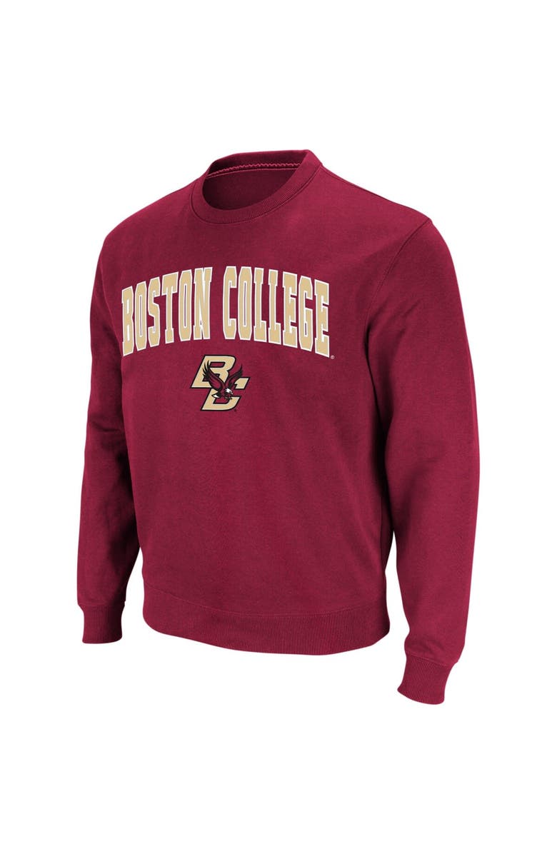 COLOSSEUM Men's Colosseum Maroon Boston College Eagles Arch & Logo Crew Neck Sweatshirt, Alternate, color, Maroon