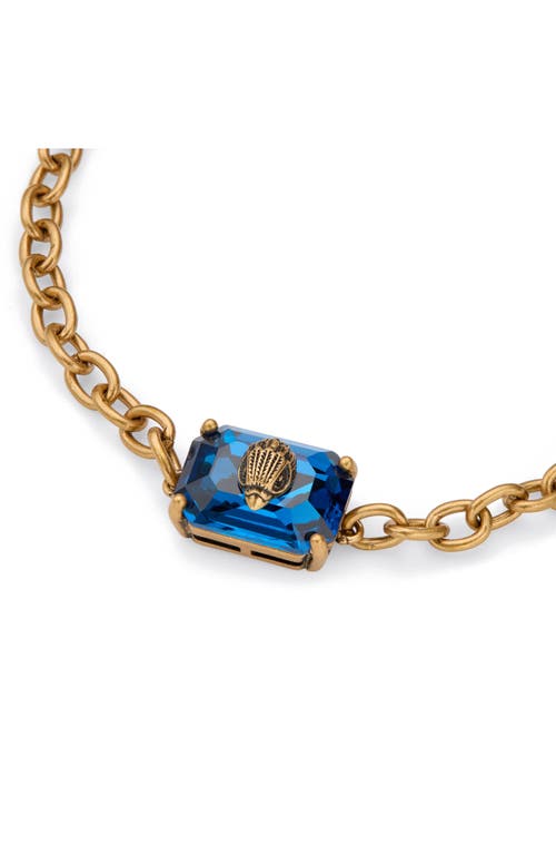 Kurt Geiger London Emerald Cut Crystal Chain Bracelet In Brown