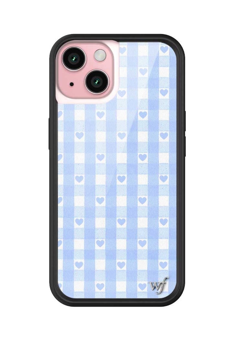 Gingham Hearts | Blue iPhone Case, Alternate, color, Blue