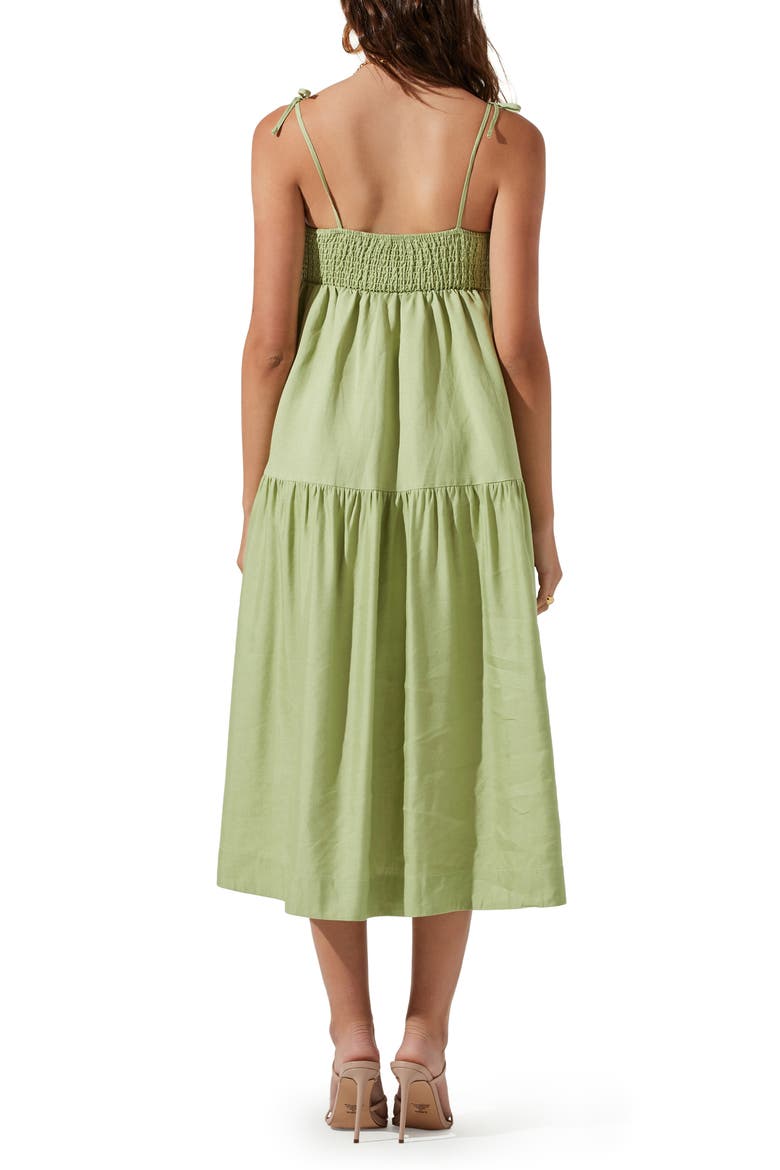 the Label Marlene Linen Blend Midi Dress, Alternate, color, CELERY