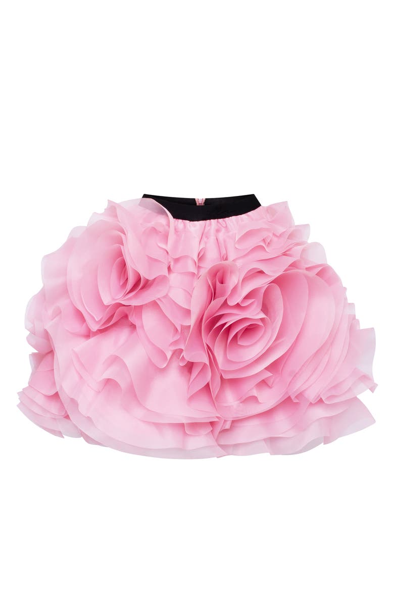 Milla Organza Floral Formal Occasion Mini Skirt, Alternate, color, Pink