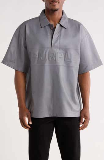 PURPLE BRAND Embossed Leather Polo