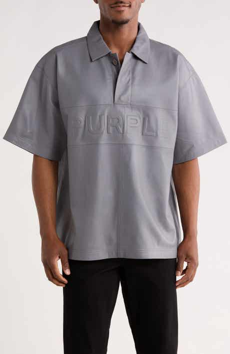 PURPLE BRAND Embossed Leather Polo