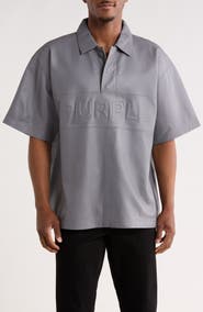 PURPLE BRAND Embossed Leather Polo