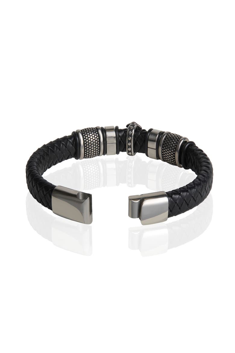 Black Cross Bracelet for Men, Stainless Steel Faith Bracelet - 8.5'', Alternate, color, Black