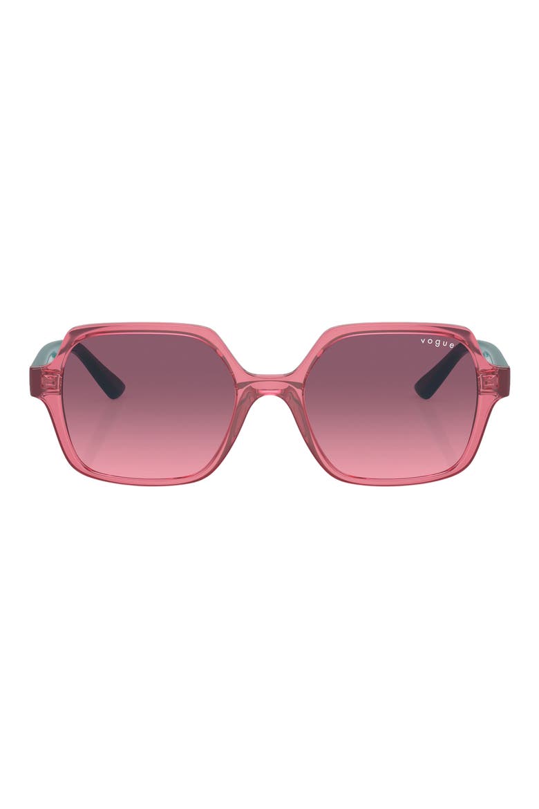 Kids' 46mm Gradient Square Sunglasses, Alternate, color, TRANSPARENT RED