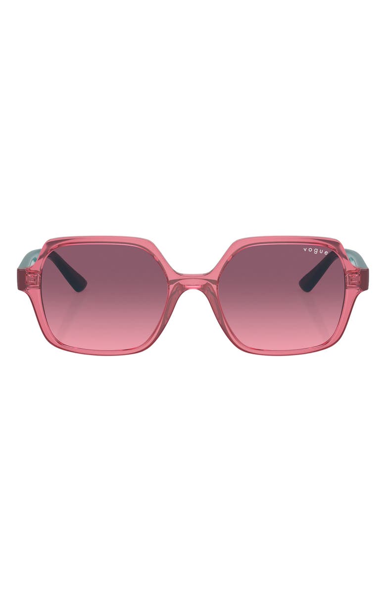 VOGUE Kids' 46mm Gradient Square Sunglasses, Alternate, color, Transparent Red