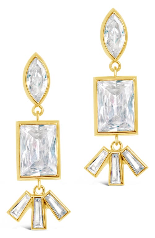 Sterling Forever Bella Cubic Zirconia Drop Earrings In Gold