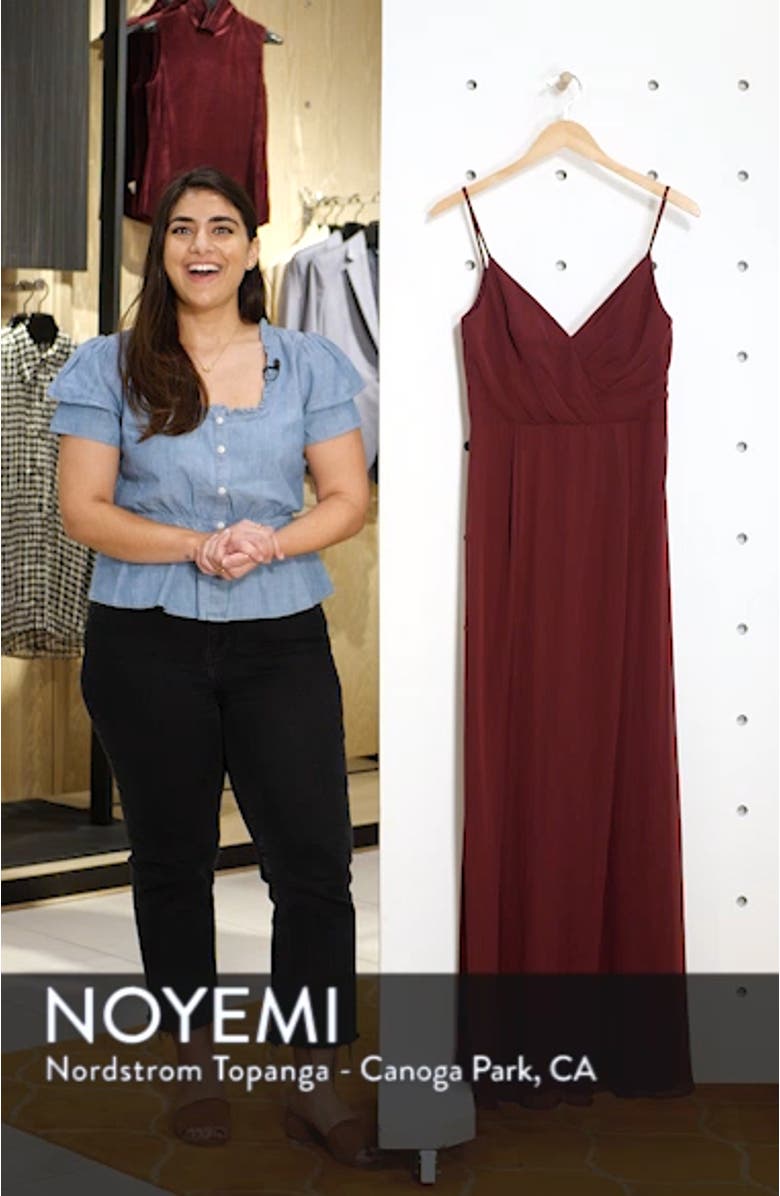 Surplice Neck Chiffon A-Line Gown, sales video thumbnail