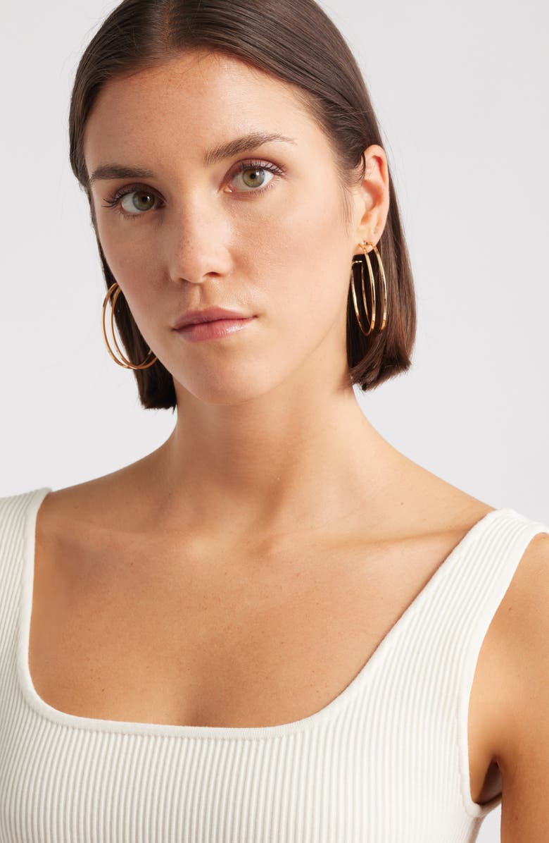 Nordstrom Open Double Hoop Earrings, Alternate, color, Gold