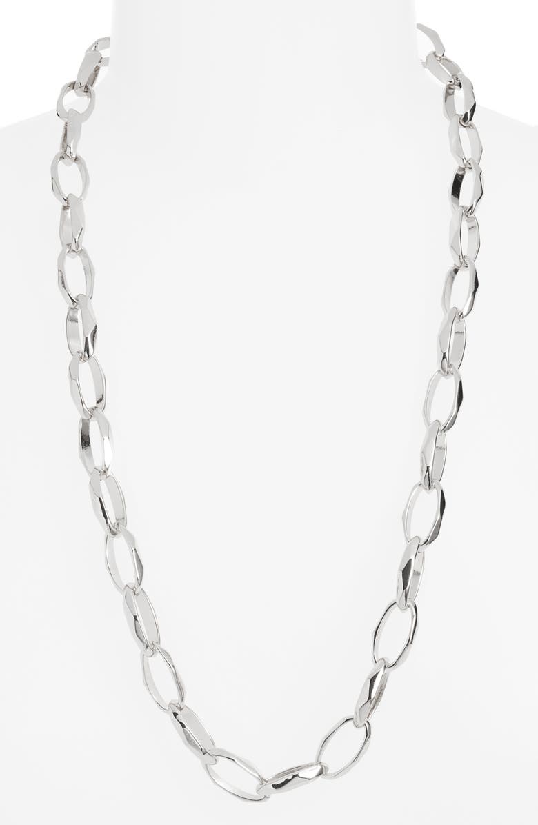 Nordstrom Open Link Necklace, Alternate, color, Silver