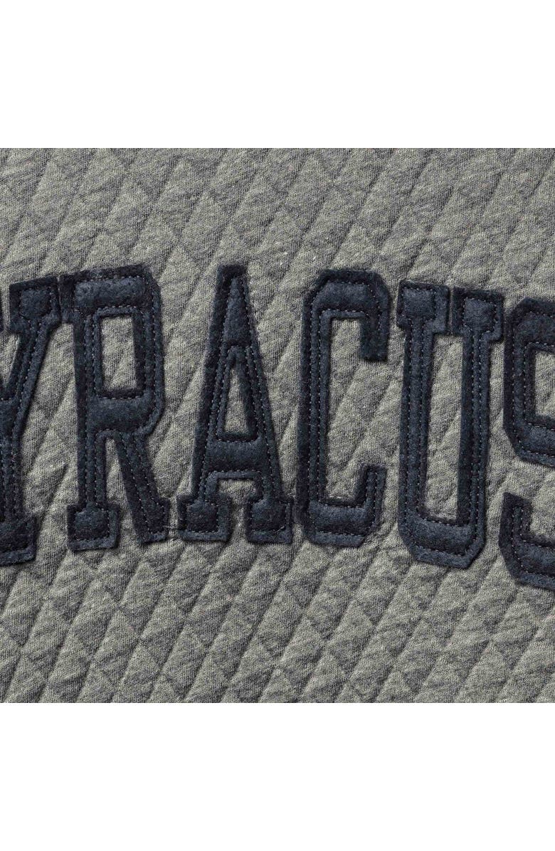 PRESSBOX Women's Pressbox Heather Charcoal Syracuse Orange Moose Quilted Pullover Sweatshirt, Alternate, color, Heather Gray