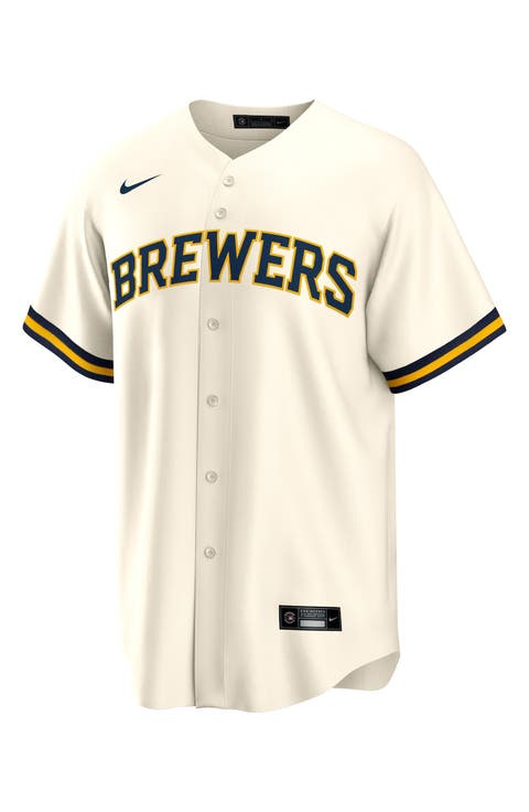 Men's Nike Christian Yelich Cream Milwaukee Brewers Alternate Replica Player Jersey