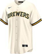 Nike Men's Nike Christian Yelich Cream Milwaukee Brewers Alternate Replica Player Jersey