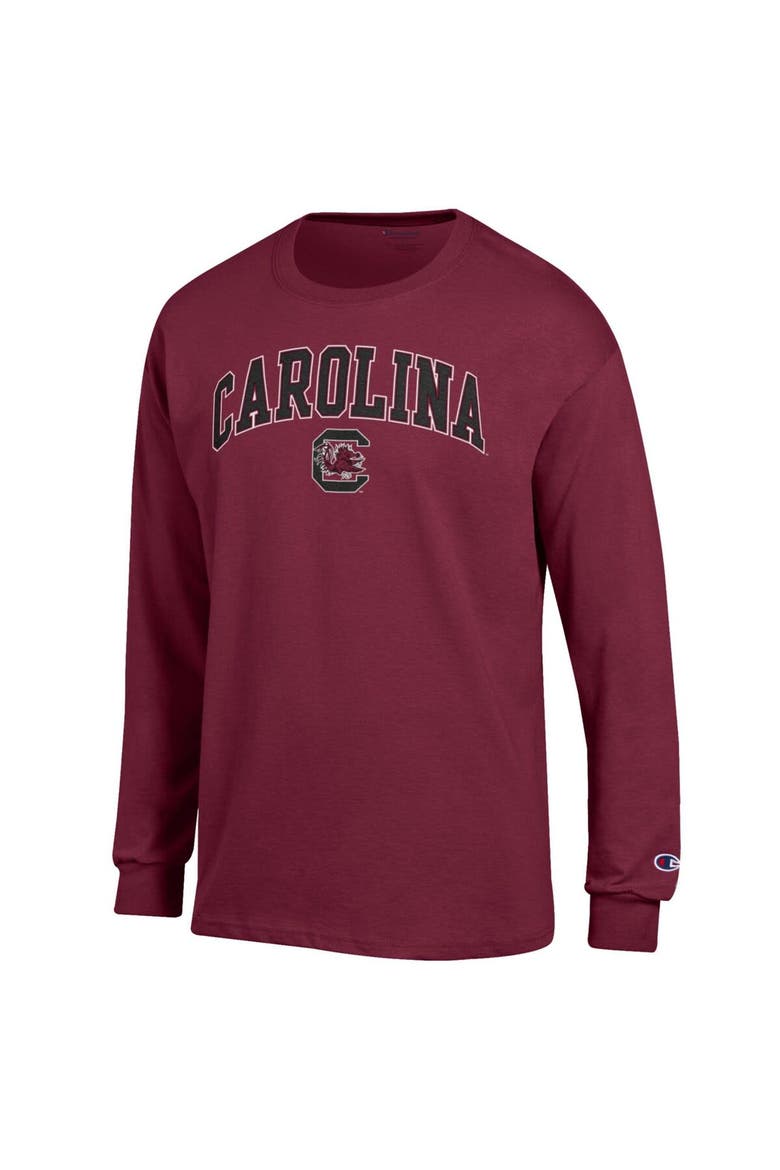 Men's Champion  Garnet South Carolina Gamecocks Arch Over Logo Long Sleeve T-Shirt, Alternate, color, Garnet