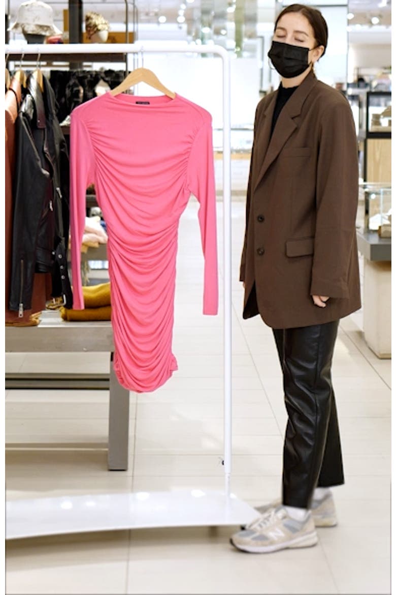 Ruched Long Sleeve Cutout Minidress video