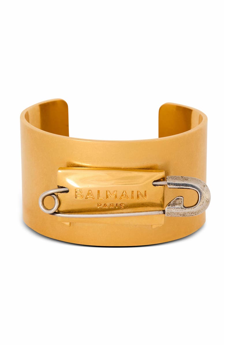 Balmain Brass Safety Pin Bracelet, Main, color,