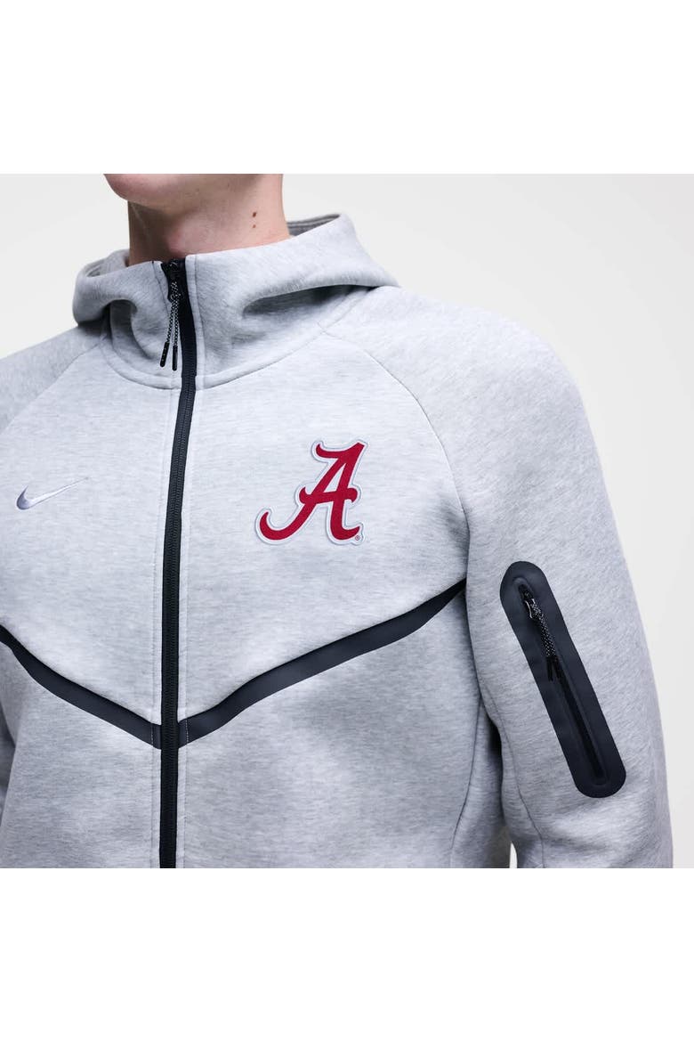 Men's Nike Heather Gray Alabama Crimson Tide Tech Fleece Full-Zip Windrunner Hoodie, Alternate, color, Heather Gray