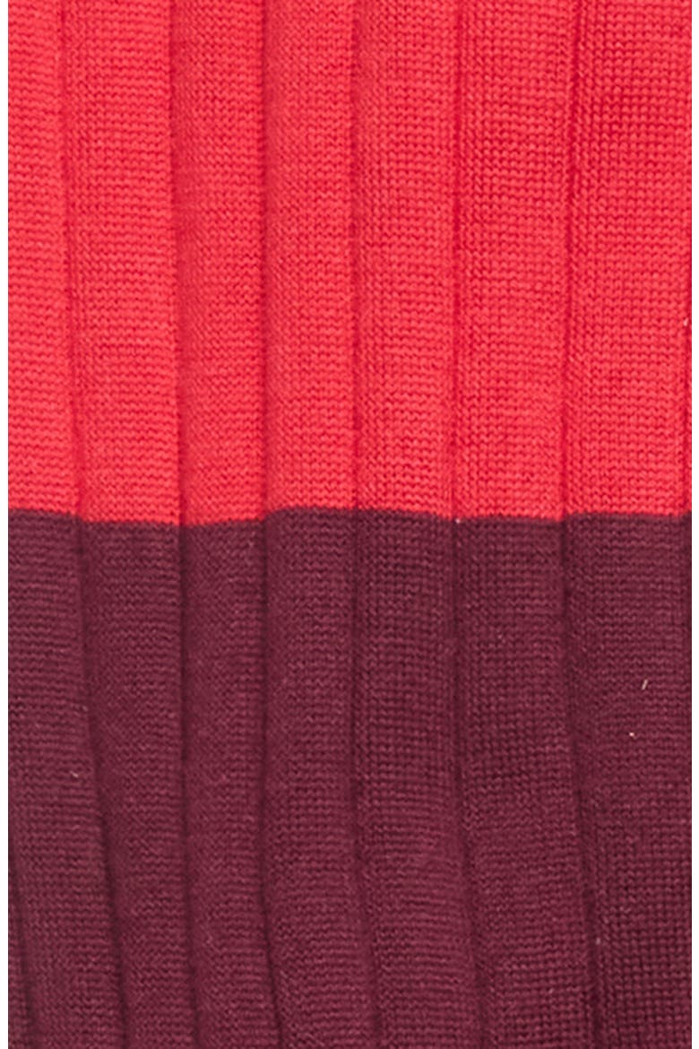 Bicolor Ribbed Socks, Alternate, color, BORDEAUX RED