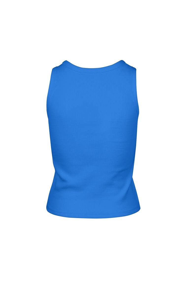 Women's '47  Blue Detroit Lions Cropped Straight Cut Ribbed Baby Tank Top, Alternate, color, Blue