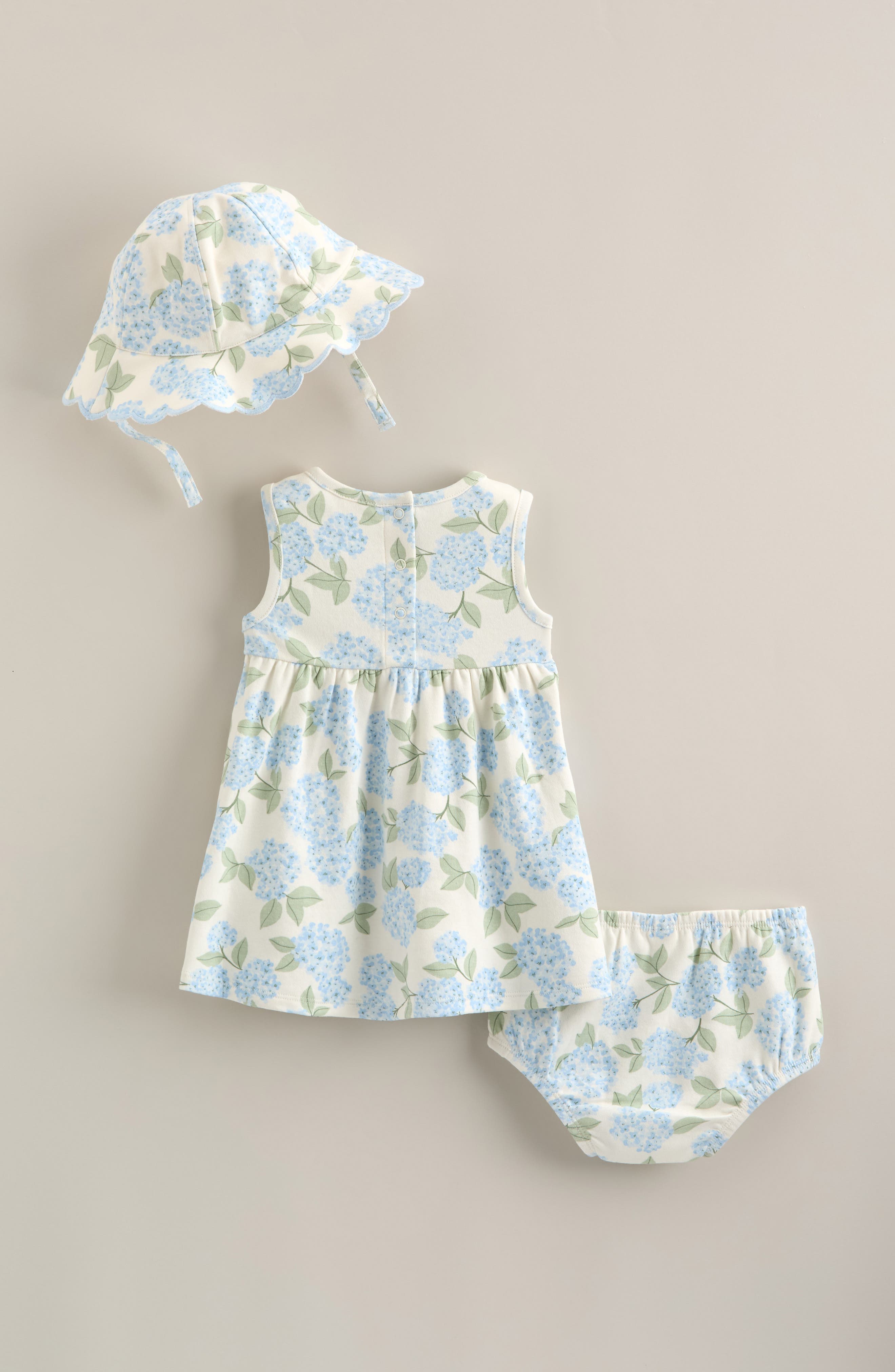 Детские Nordstrom Pintuck Ruffle Cotton Dress, Hat & Bloomers Set — фото 2