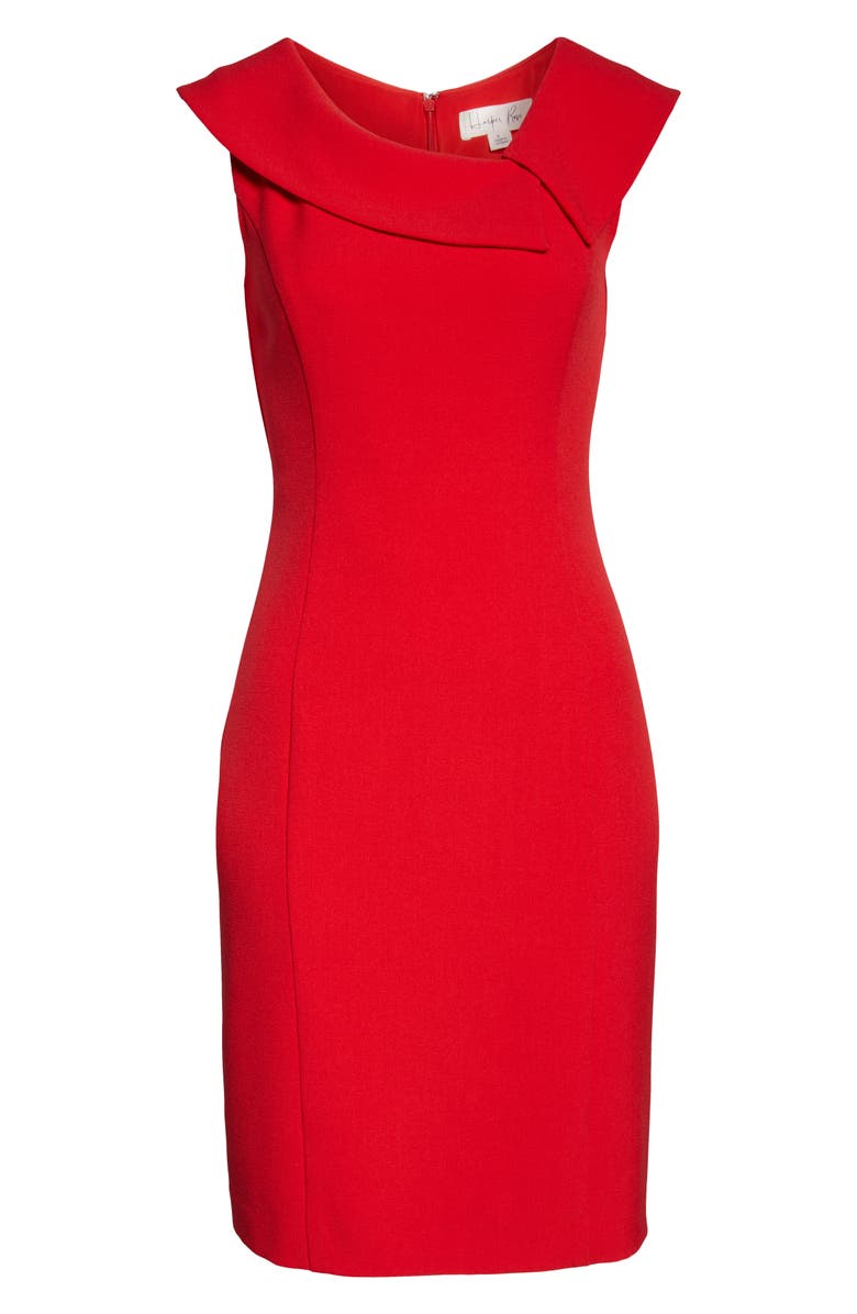 Harper Rose Envelope Collar Crepe Sheath Dress, Alternate, color, 
