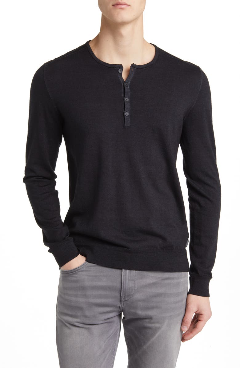 John Varvatos Eren Merino Wool Blend Henley, Main, color, 