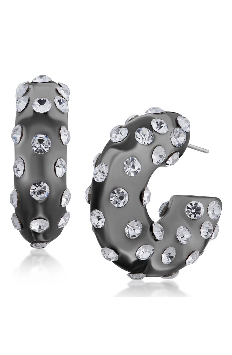 JARDIN Crystal Chunky Hoop Earrings, Main, color, 