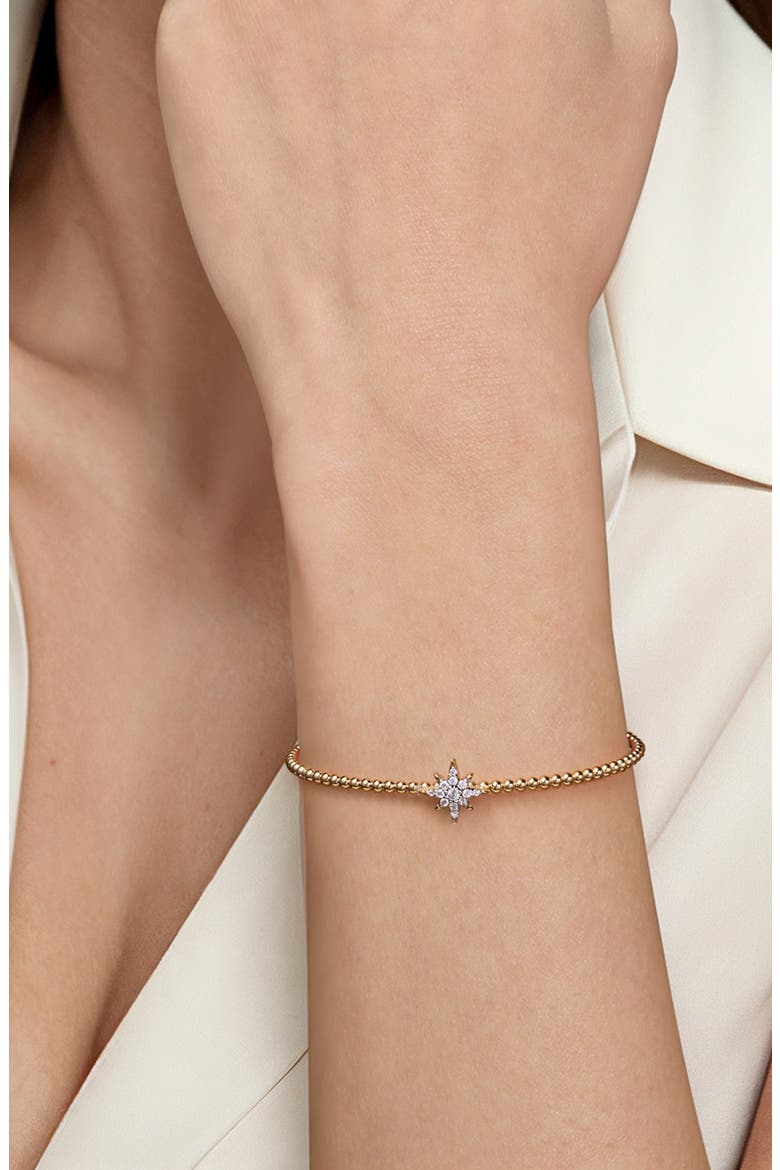 Bujukan 14k Gold Diamond Starburst Cuff Bracelet, Alternate, color, 14K YELLOW GOLD