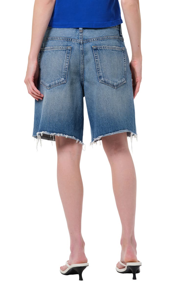 AGOLDE Indra Long High Waist Cutoff Denim Shorts, Alternate, color, Journal Md Marbled Ind