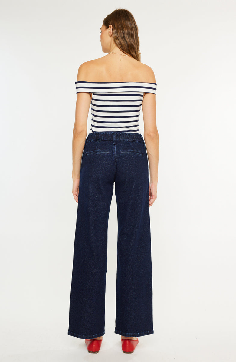 KanCan Kayla High Rise Trouser Wide Leg Jeans, Alternate, color, Dark Wash