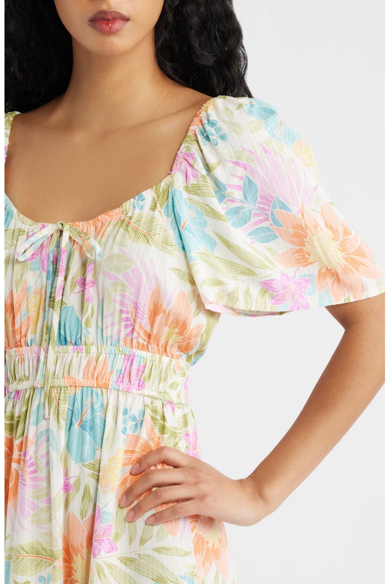 Catalina Island Floral Dress, Alternate, color, ORANGE