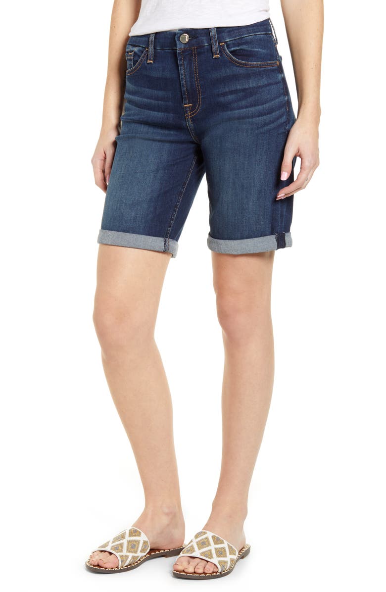 JEN7 by 7 For All Mankind JEN7 High Waist Denim Bermuda Shorts, Main, color,