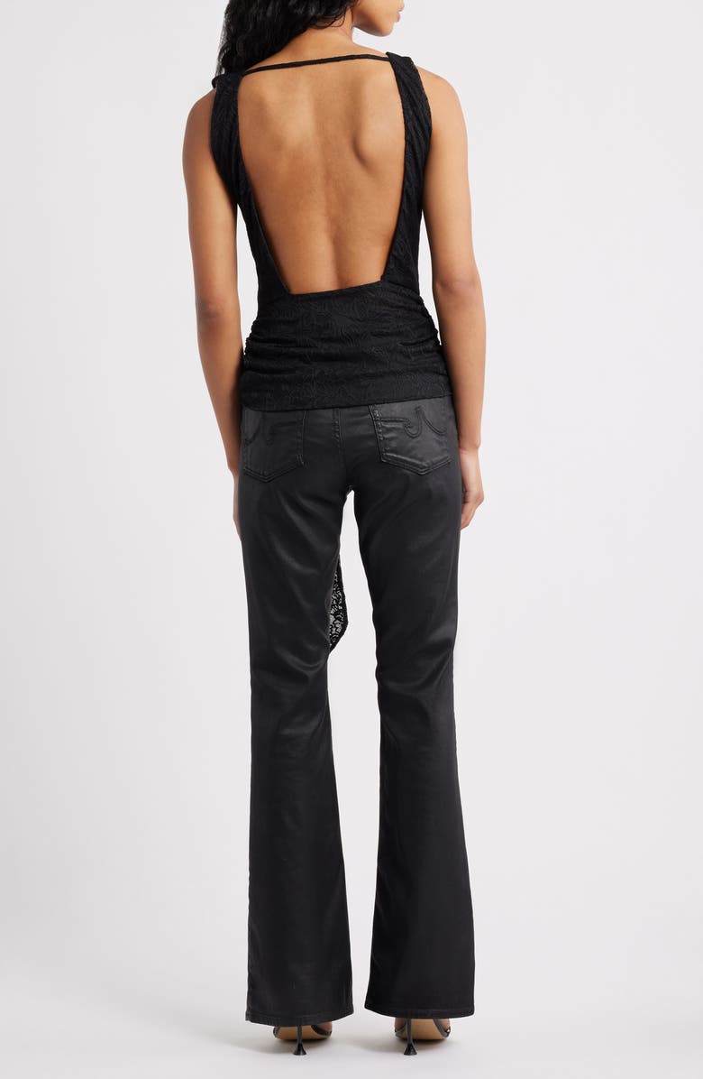 AFRM Batya Backless Lace Top, Alternate, color, Noir