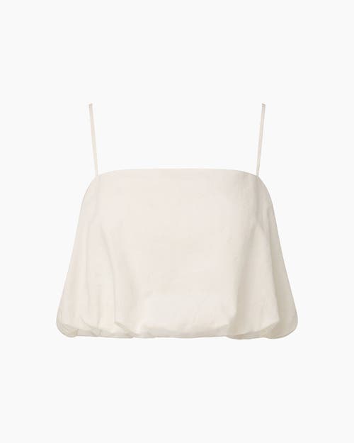 Shop Onia Air Linen Bubble Crop Top In White