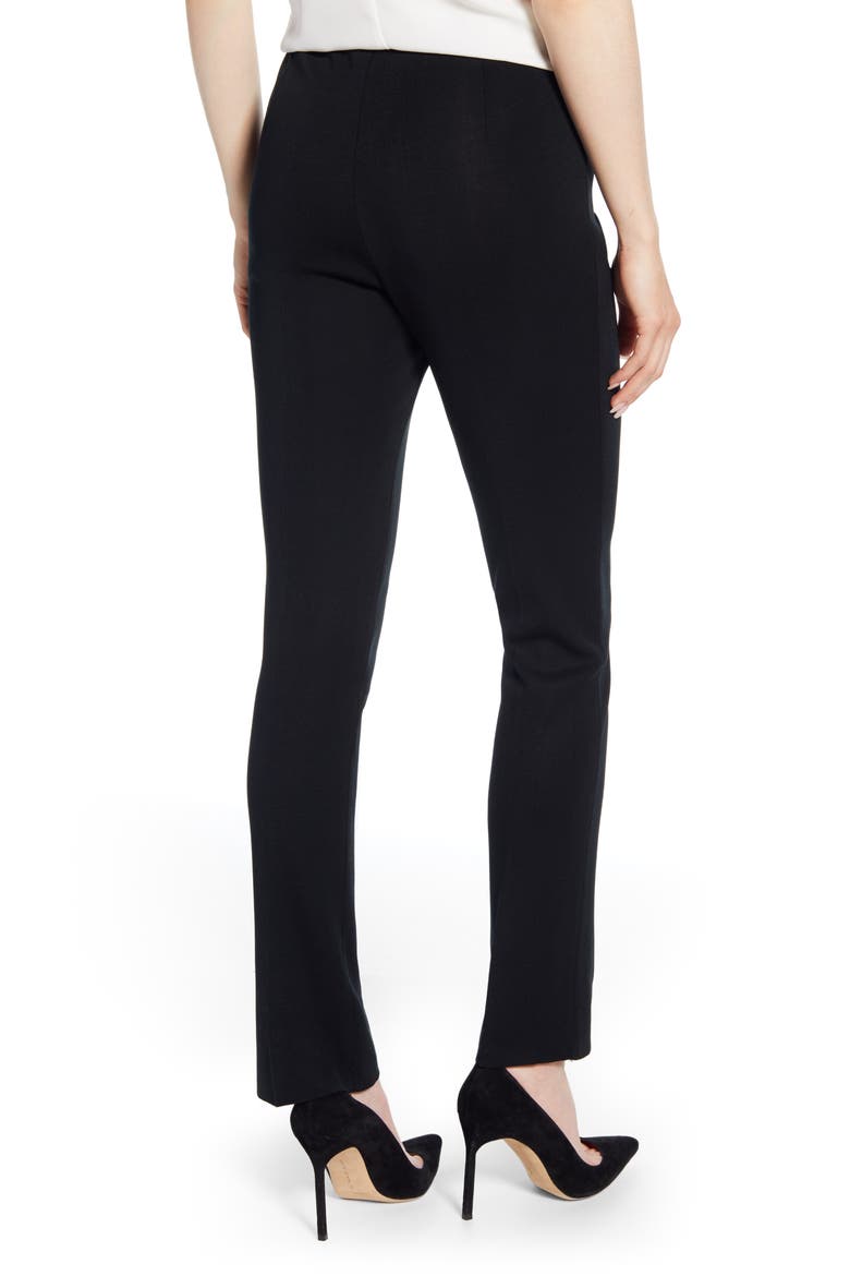Straight-Leg Knit Pants, Alternate, color, BLACK