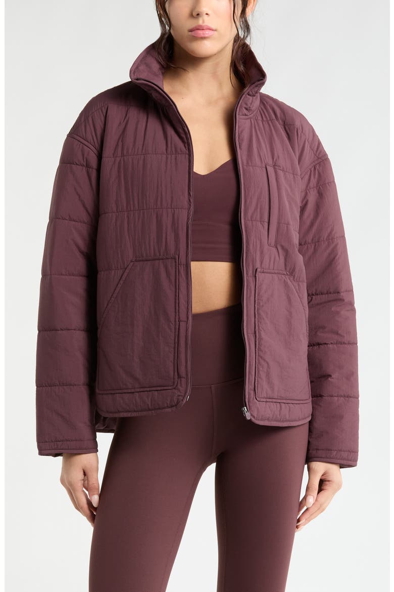 Quilted Packable Jacket, Main, color, BURGUNDY FUDGE