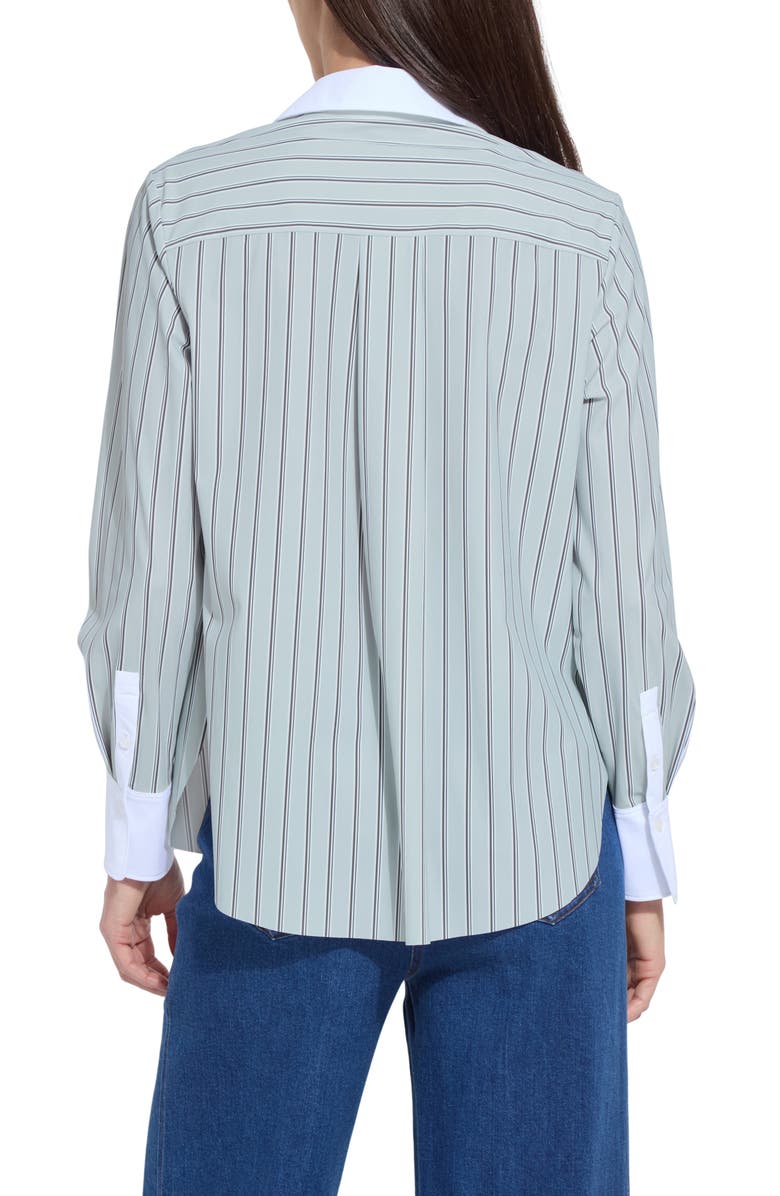 Lysse Stripe Button-Up Shirt, Alternate, color, Moonstone Stripe