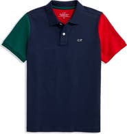 vineyard vines Kids' Edgarton Mismatched Colorblock Piqué Polo