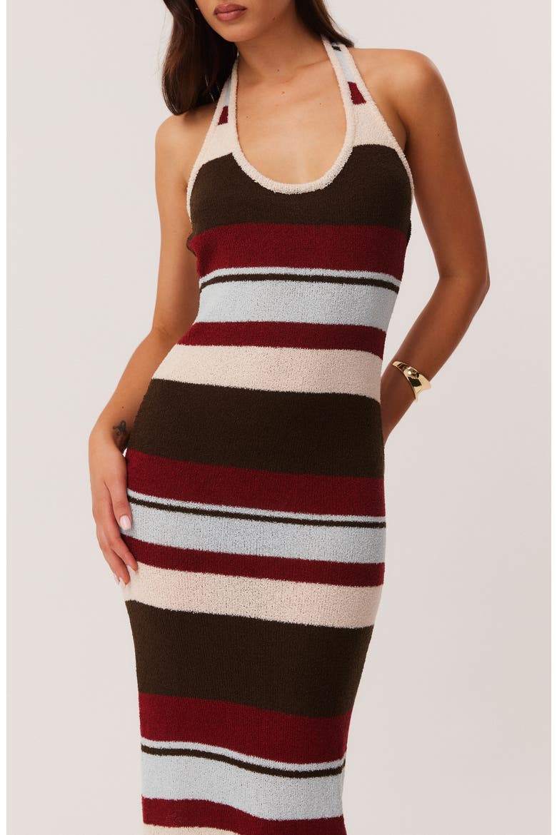 Effie Halter Maxi Dress, Alternate, color, MULTI STRIPE
