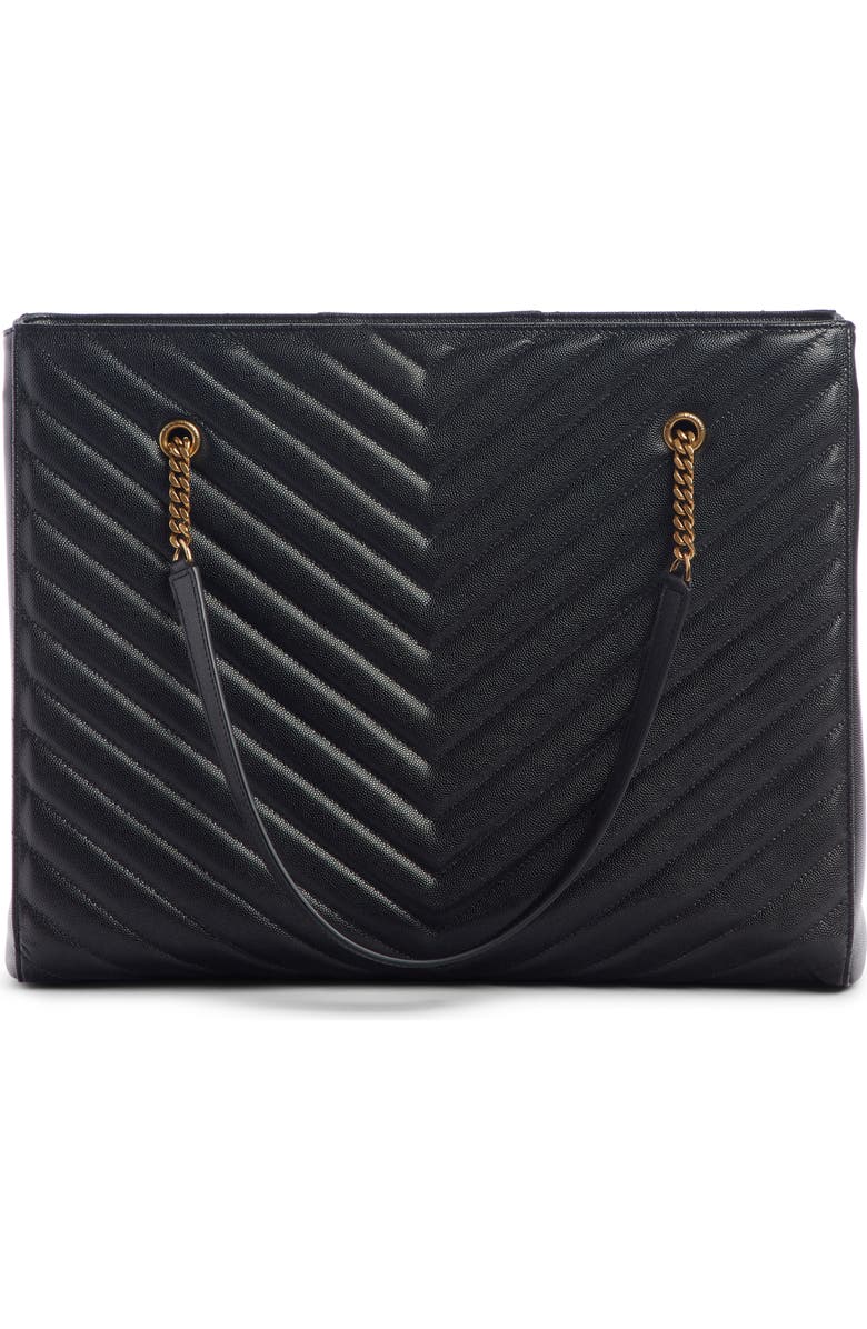 Saint Laurent Large Tribeca Quilted Calfskin Leather Tote, Alternate, color,