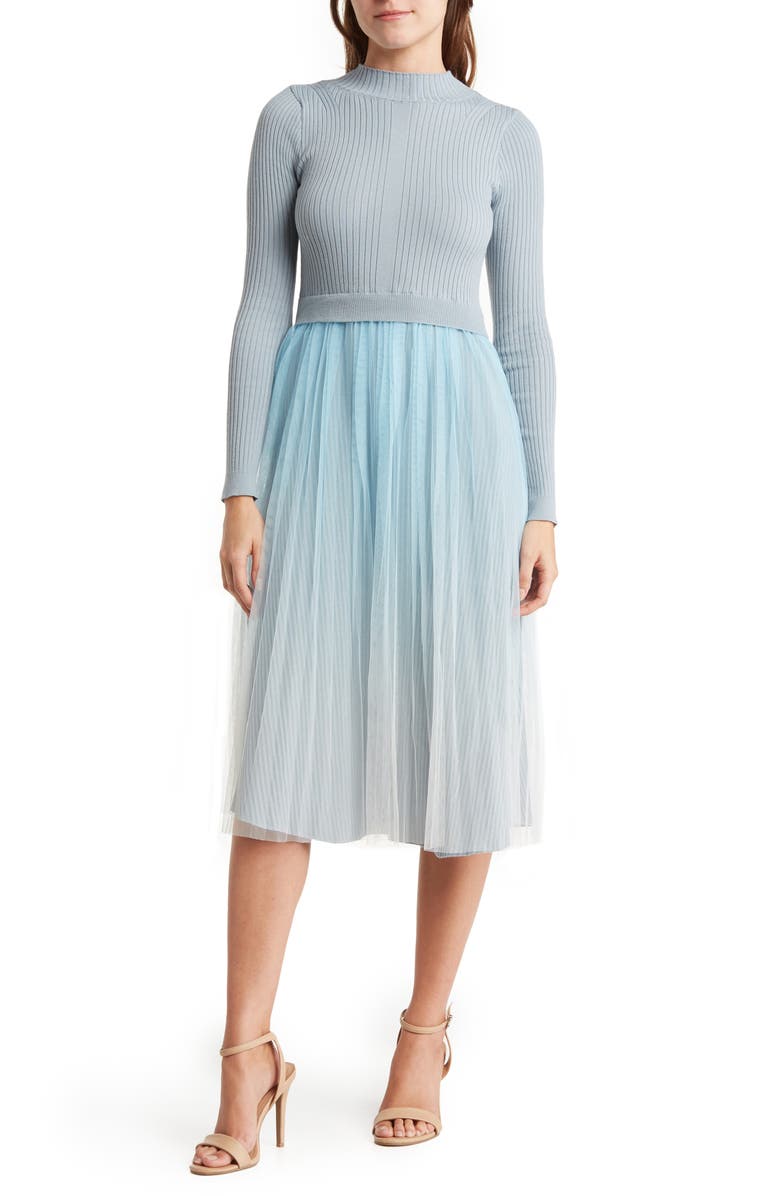 AREA STARS Knit Organza Dress, Main, color, 