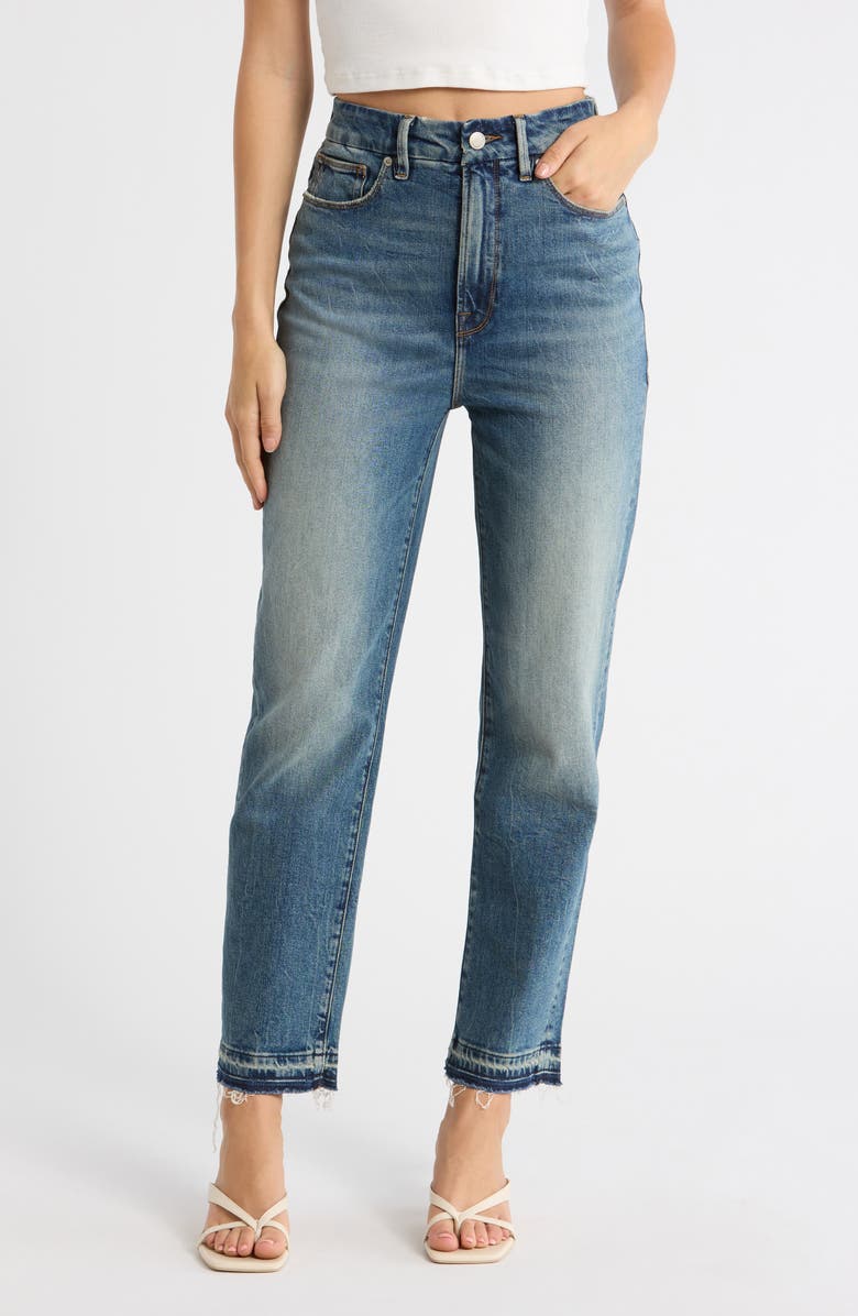 Good American Good Boy High Waist Straight Leg Jeans, Main, color, Indigo867