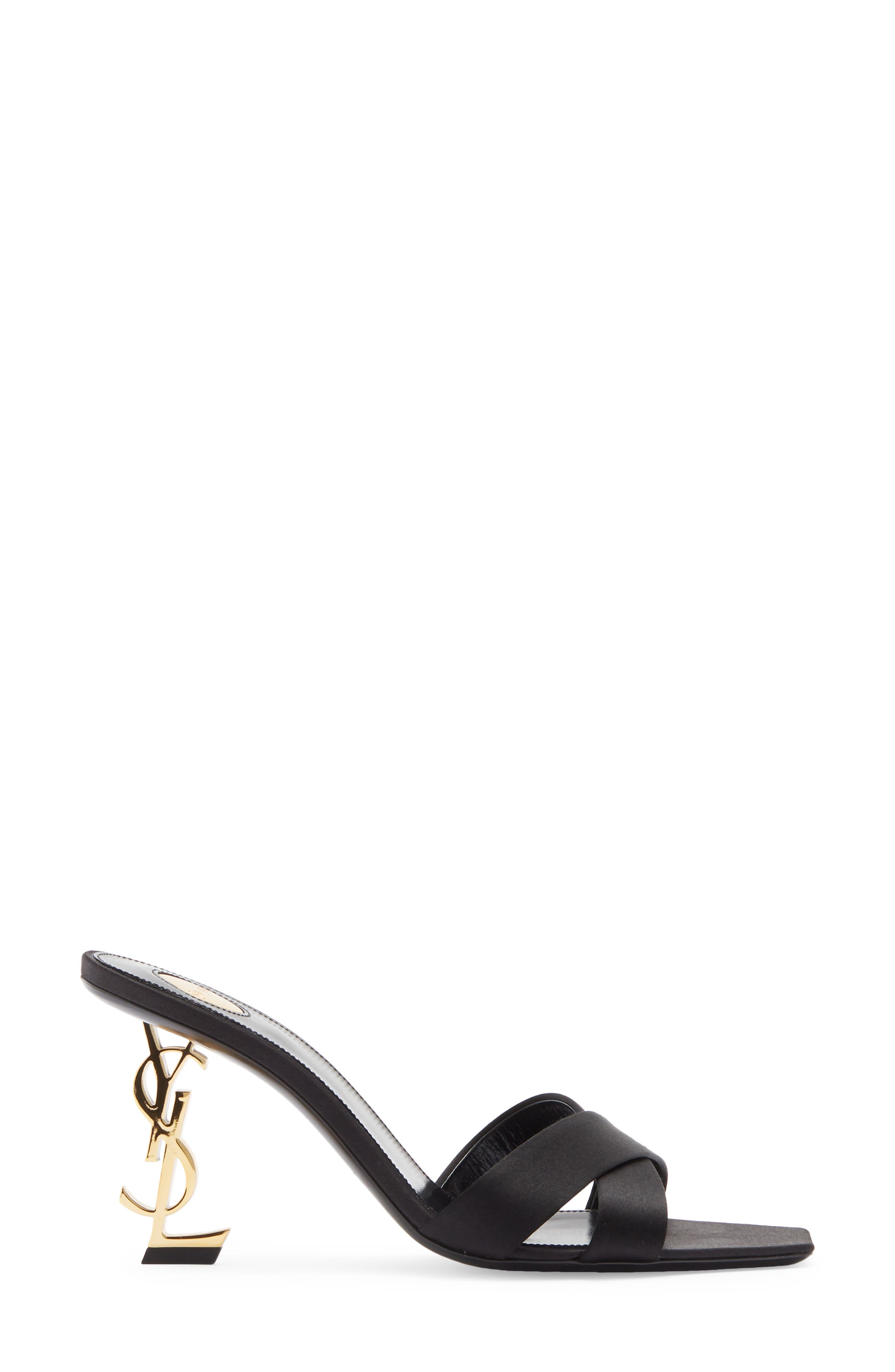 Saint Laurent Opyum Slide Sandal, Alternate, color, Noir