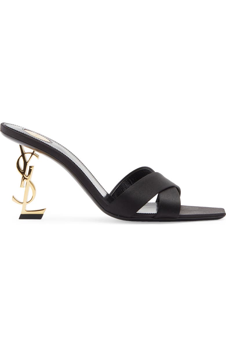 Saint Laurent Opyum Slide Sandal, Alternate, color, Noir
