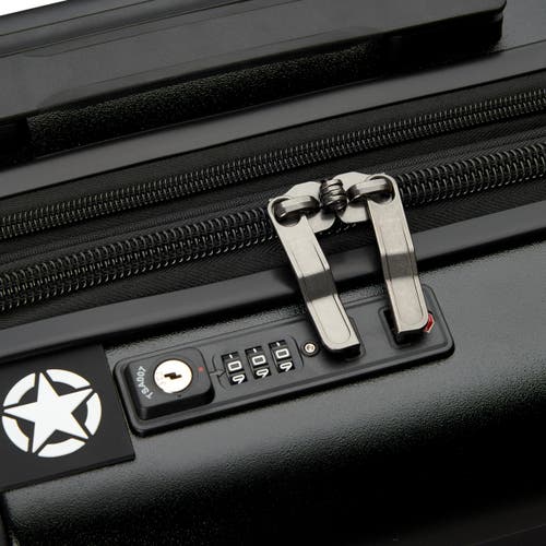 Jeep Jh002b Carry-on 19 Inch Hardside Expandable Luggage With Spinner Wheels In Black