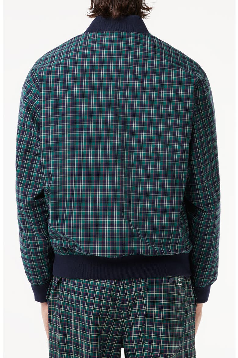 Plaid Water Repellent Bomber Jacket, Alternate, color, MARINE/ MULTICO
